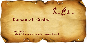 Kurunczi Csaba névjegykártya