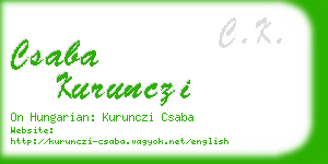 csaba kurunczi business card